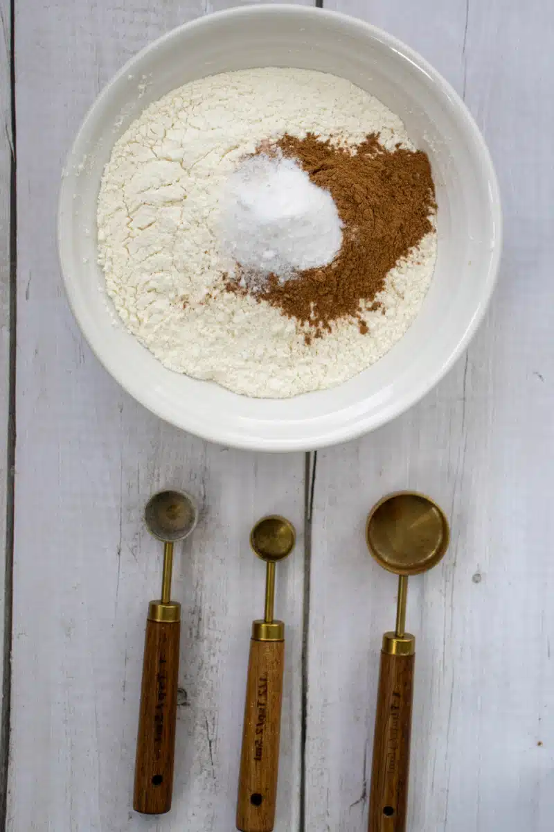 combining the dry ingredients