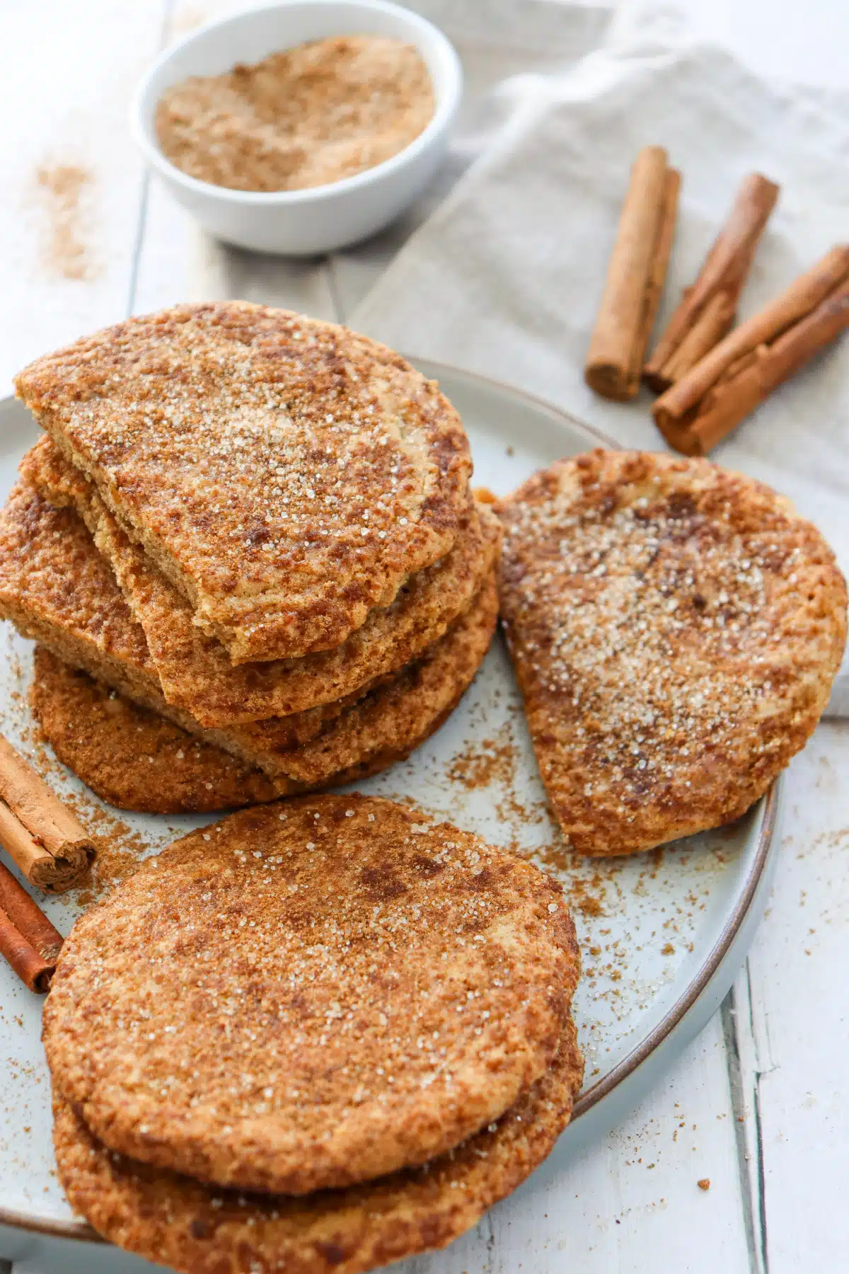 lots of brown sugar cookies with cinnamon sugar
