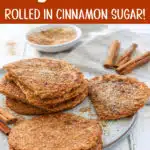cinnamon brown sugar cookies with cinnamon sticks and text overlay