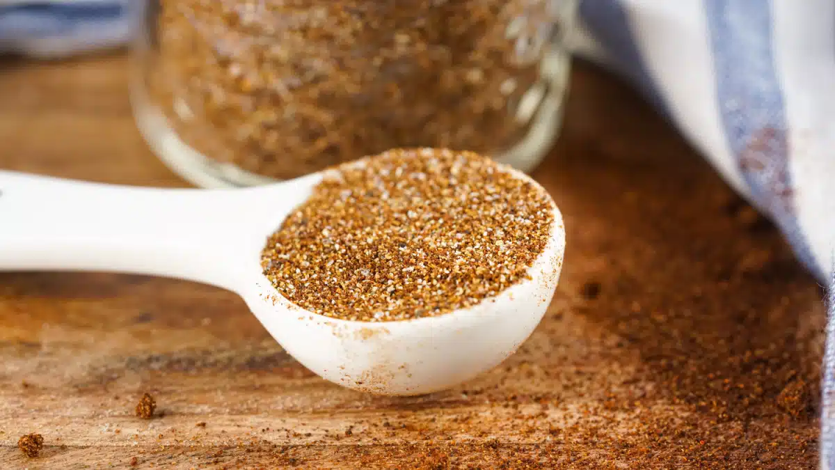 measuring spoon with chili spice blend