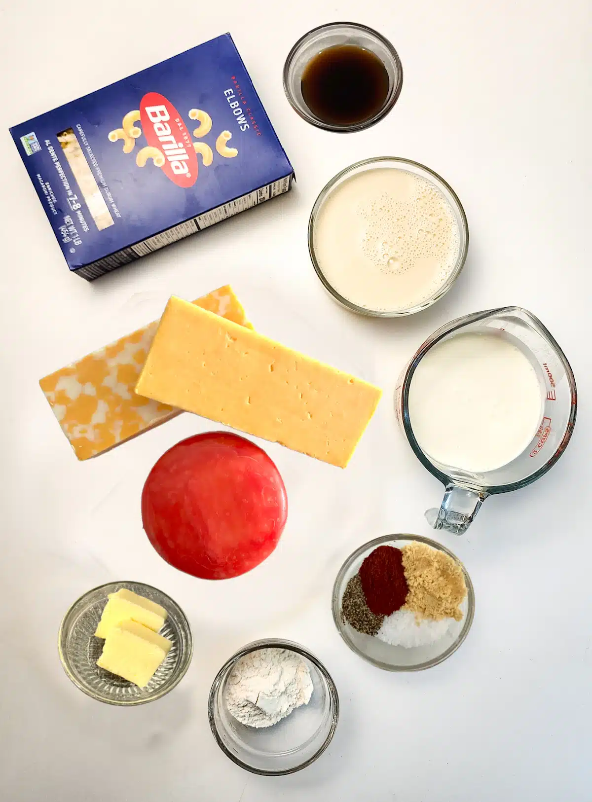 ingredients for three cheese mac and cheese recipe