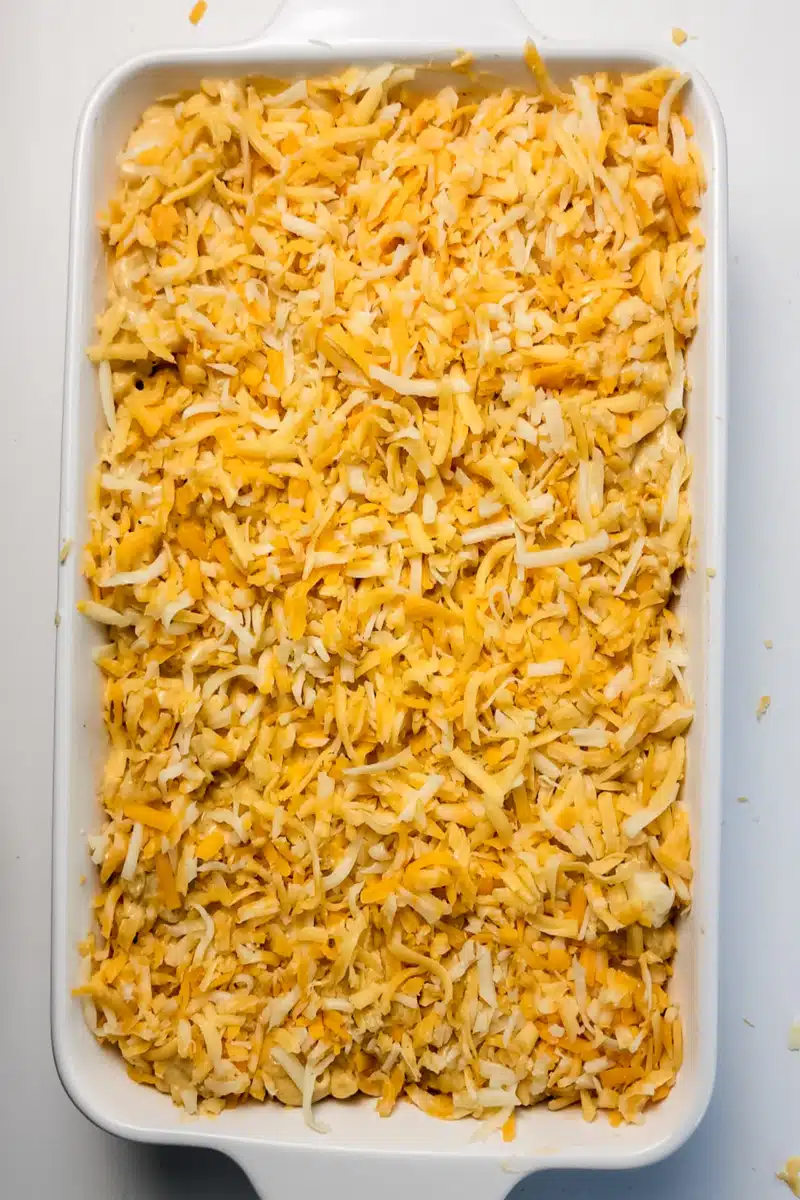mac and cheese in baking dish