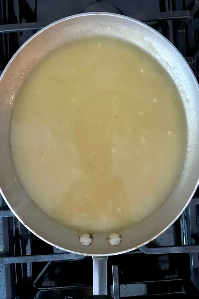 making homemade gravy in a skillet