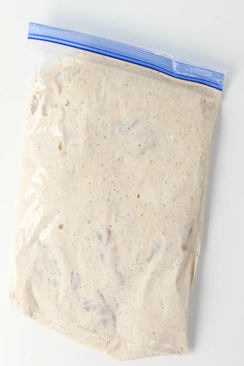 marinating chicken in a food storage bag