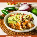 chicken rice bowl with text overlay