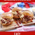 pulled pork sandwiches with text overlay