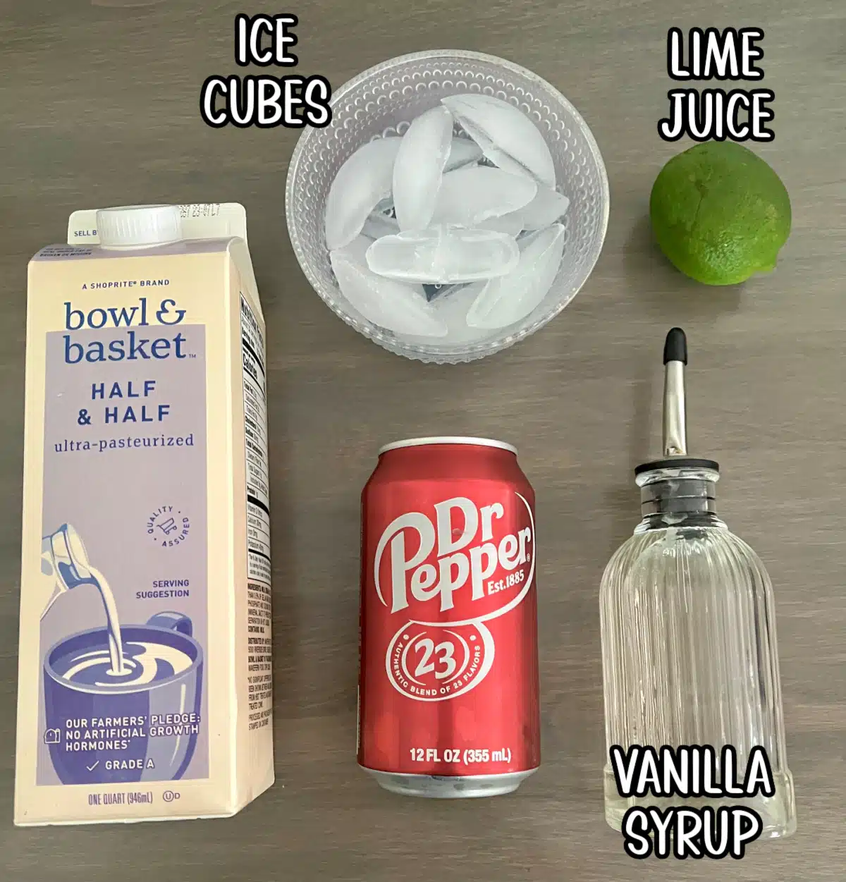 dirty soda ingredients with labels