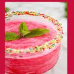 a glass of vodka cocktail with watermelon and text overlay