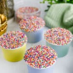 four dot cakes with pretty napkin