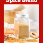 jar of gingerbread seasoning with text overlay