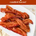 maple bacon on a serving dish with text overlay