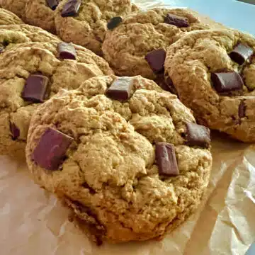 close up of pumpkin cookies with browned butter