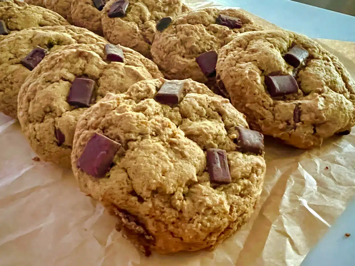close up of pumpkin cookies with browned butter