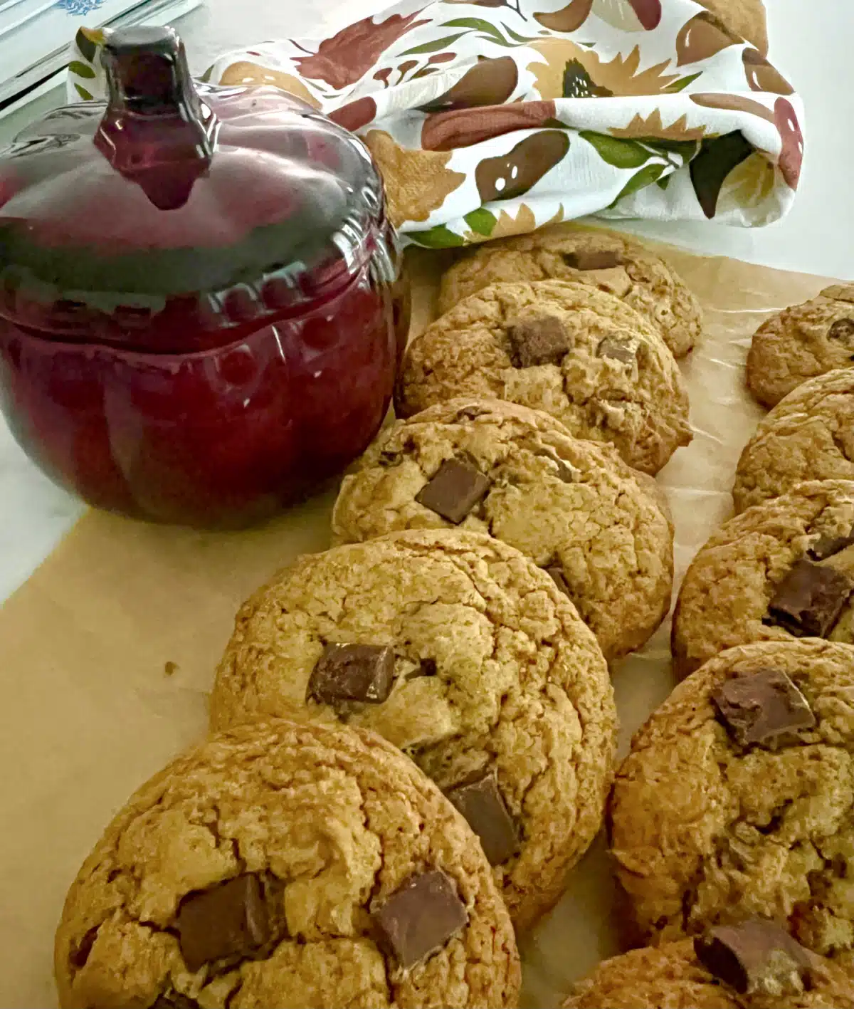 pumpkin cookies with glass pumpkin
