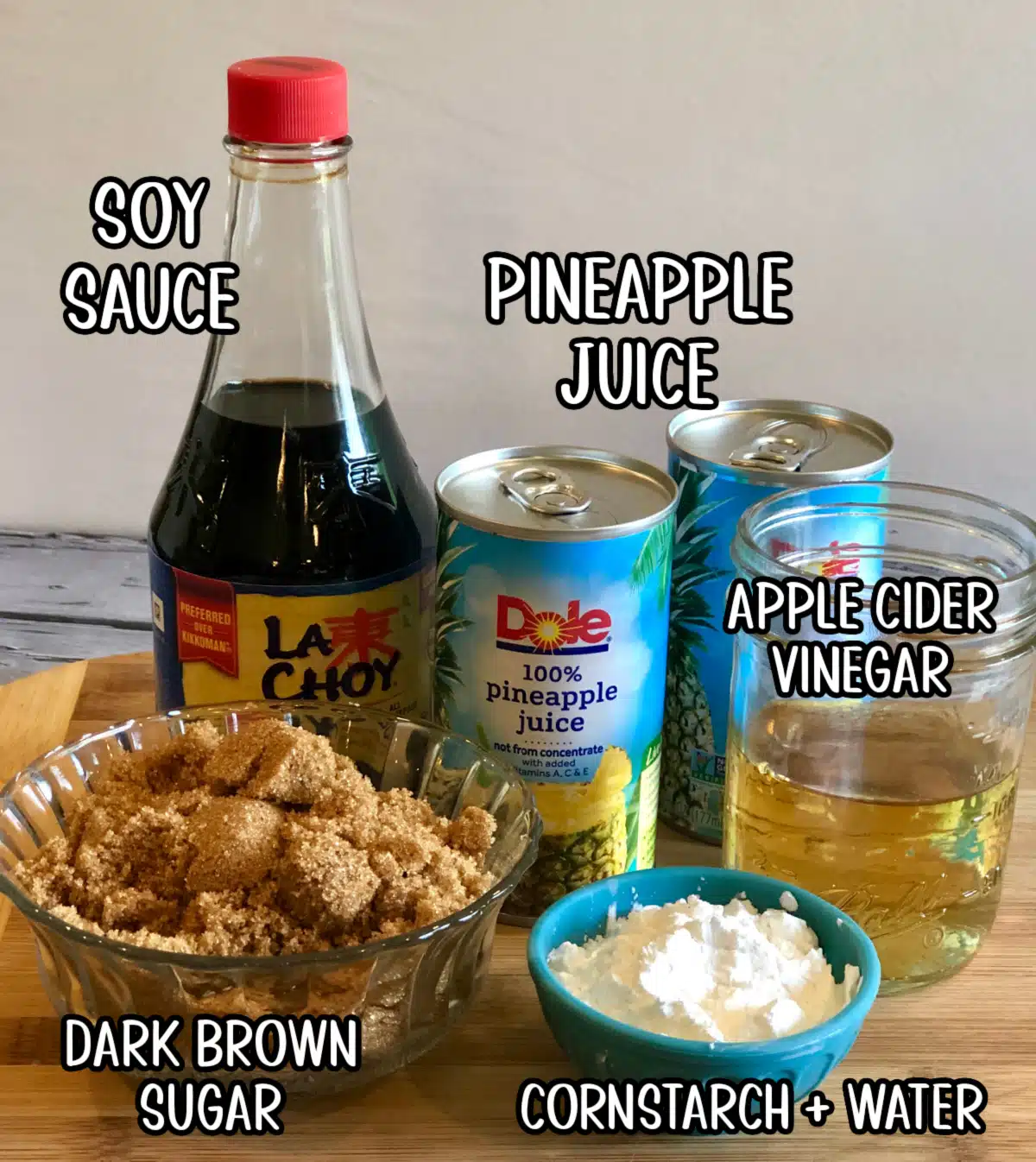 ingredients for homemade sweet and sour sauce