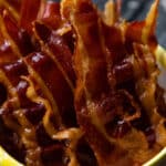 candied bacon in a bowl