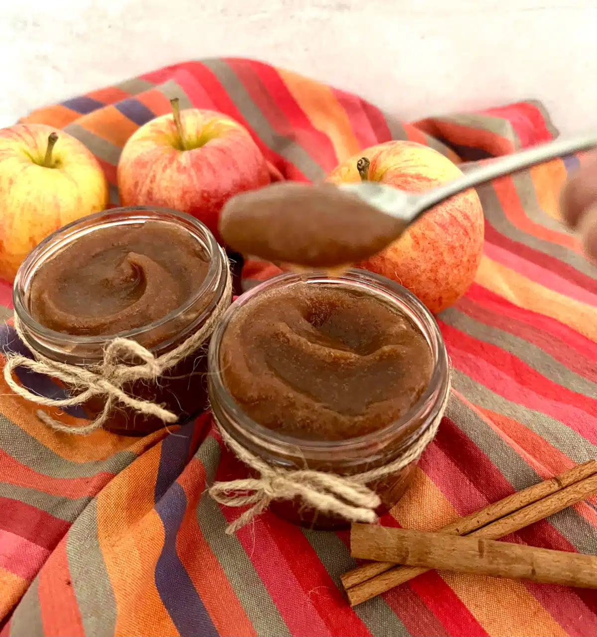 apple butter on a spoon