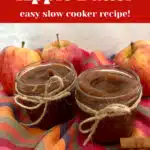 two jars of apple butter with text overlay