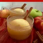 two glasses of apple cider with text overlay